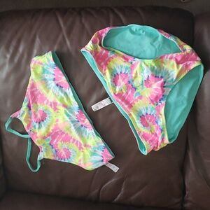 Justice reversible Bikini tank  tye dye great condition